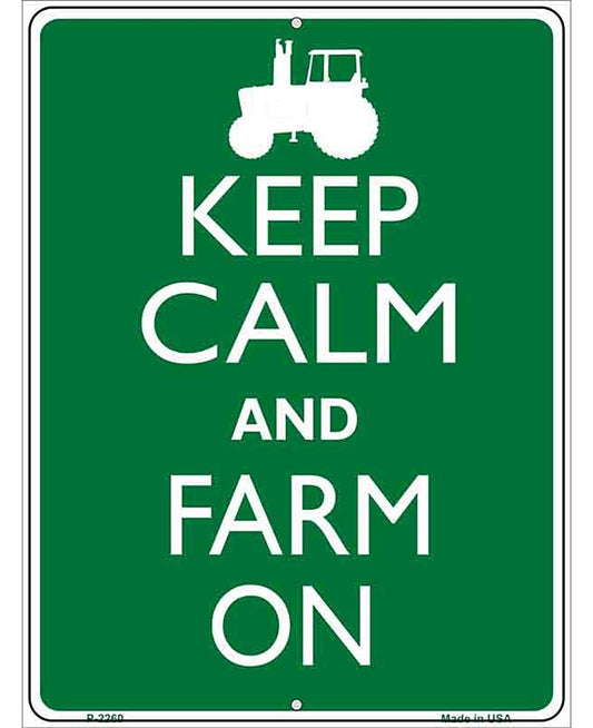 Keep Calm Farm On Metal Novelty Parking Sign