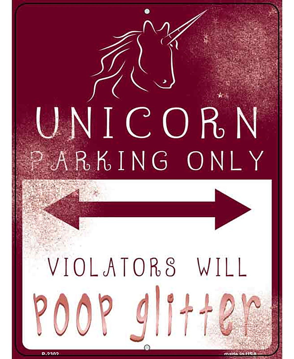 Unicorn Parking Pink Novelty Metal Parking Sign