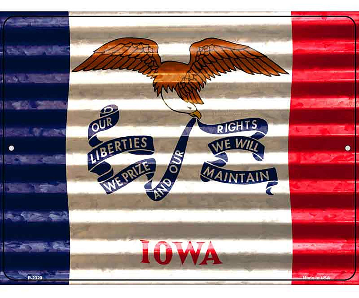Iowa Flag Novelty Parking Sign