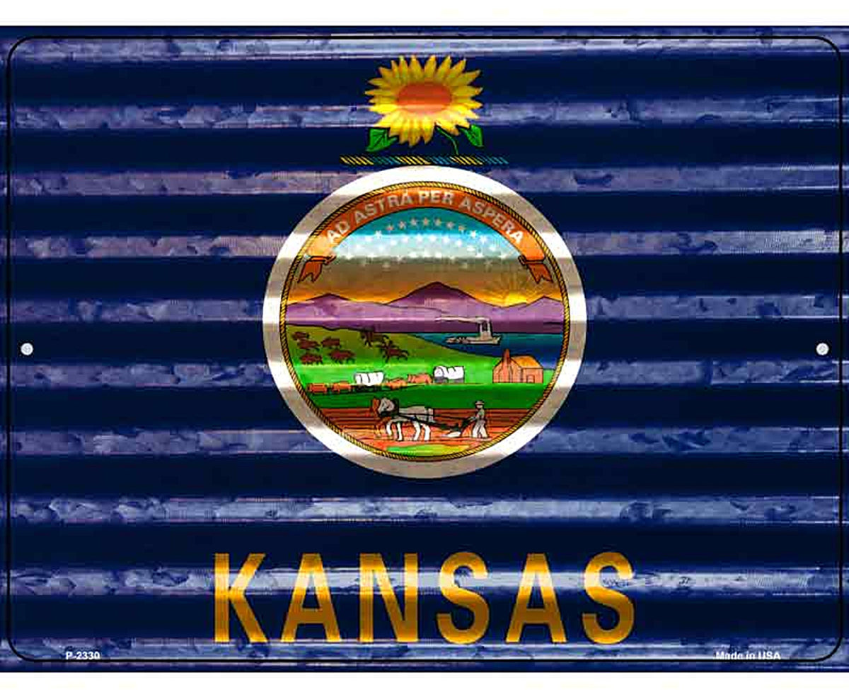 Kansas Flag Novelty Parking Sign