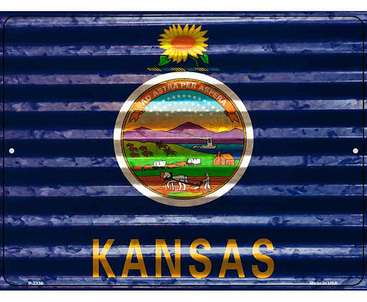 Kansas Flag Novelty Parking Sign