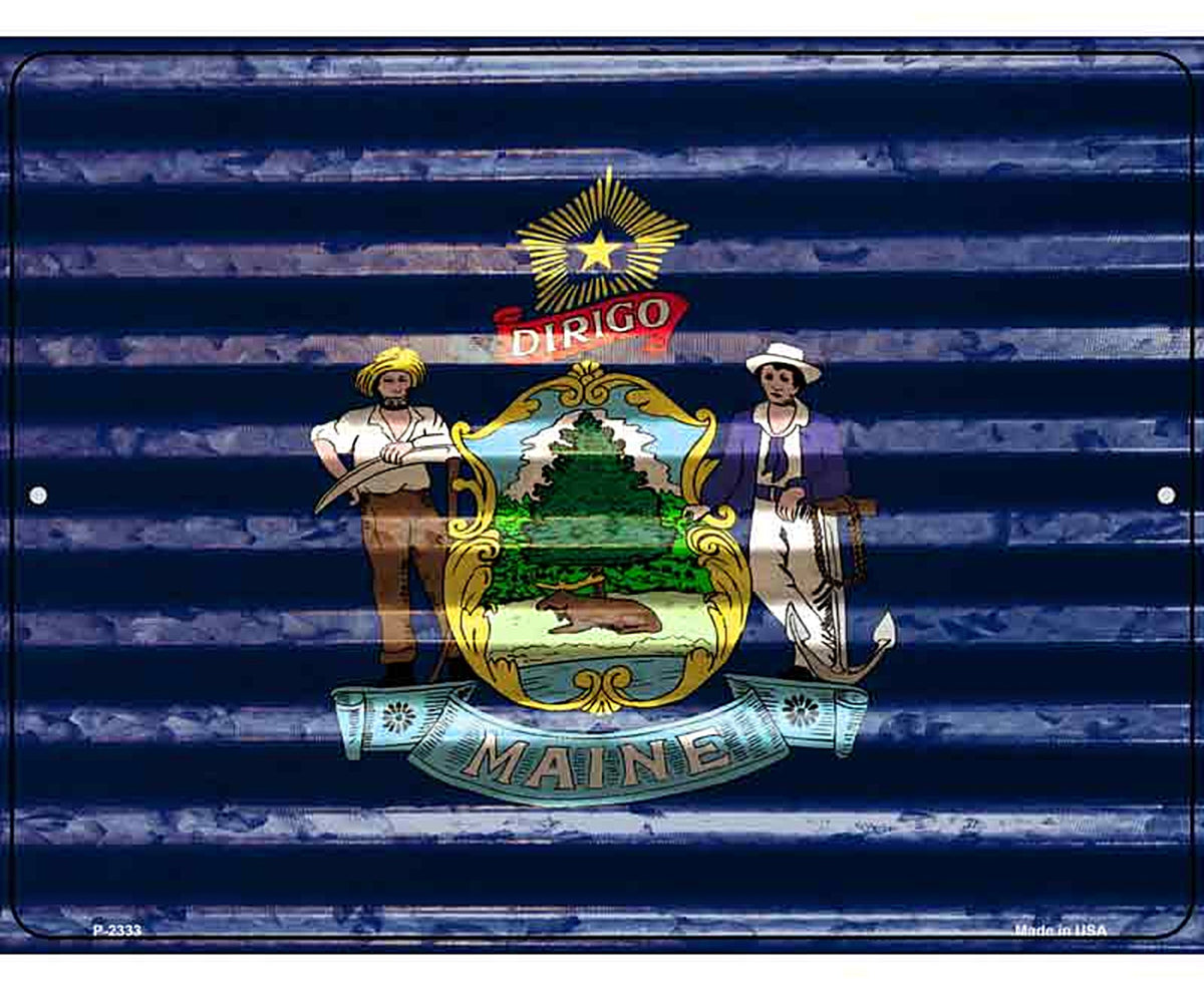 Maine Flag Novelty Parking Sign