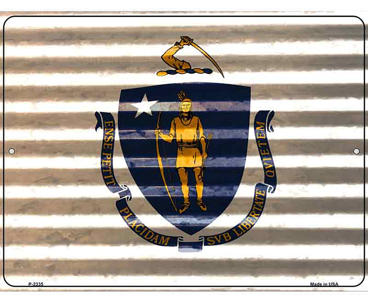 Massachusetts Flag Novelty Parking Sign