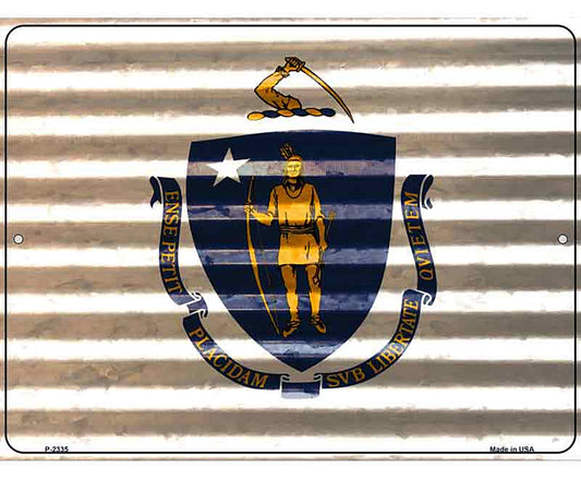 Massachusetts Flag Novelty Parking Sign
