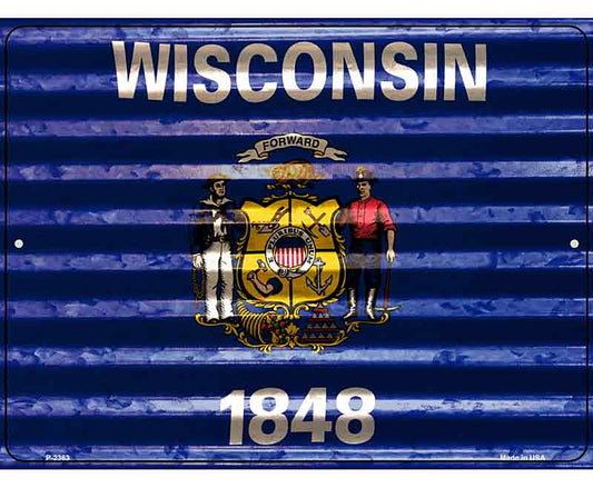 Wisconsin Flag Novelty Parking Sign