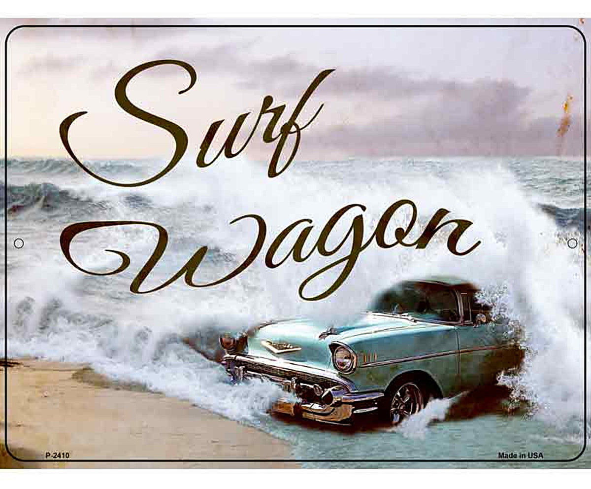 Surf Wagon Vintage Novelty Metal Parking Sign