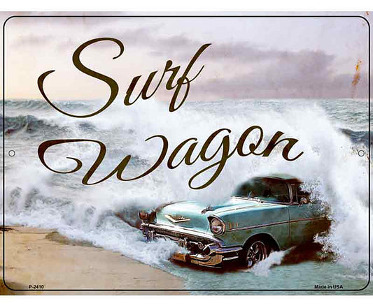 Surf Wagon Vintage Novelty Metal Parking Sign