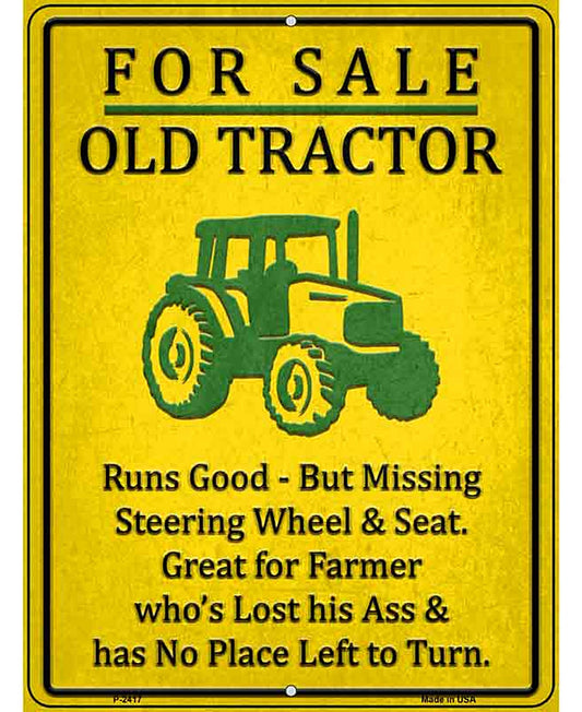 For Sale Old Tractor Novelty Metal Parking Sign