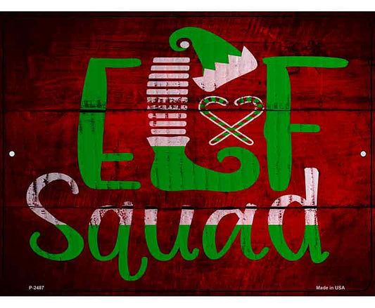 Elf Squad Novelty Metal Parking Sign