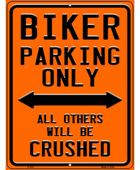 Biking Parking Only Novelty Metal Parking Sign