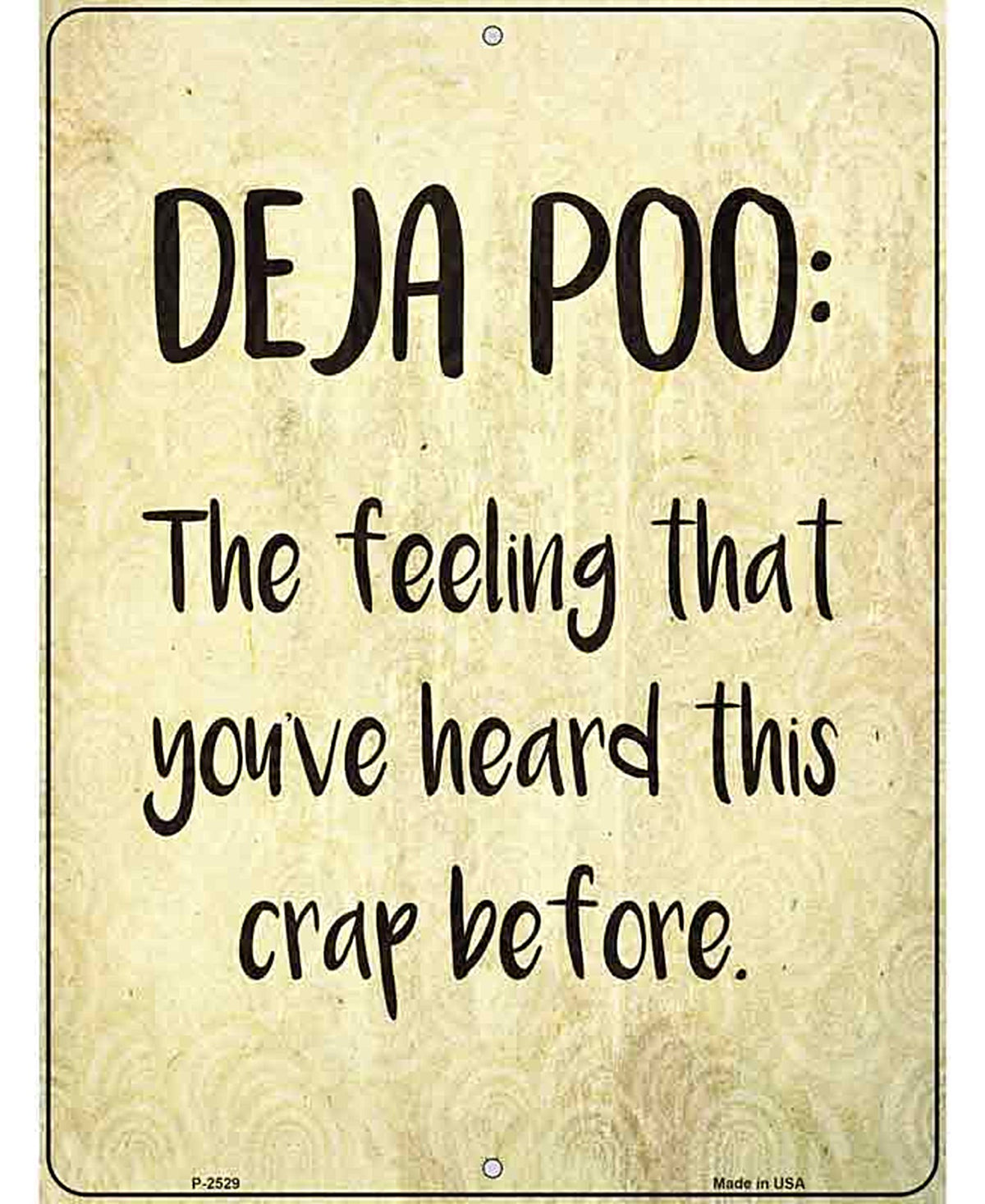 Deja Poo Definition Novelty Metal Parking Sign