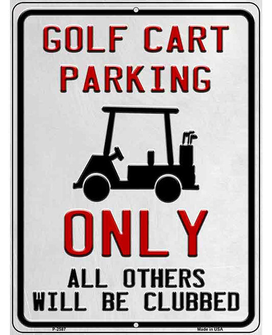 Golf Cart Parking Novelty Metal Parking Sign