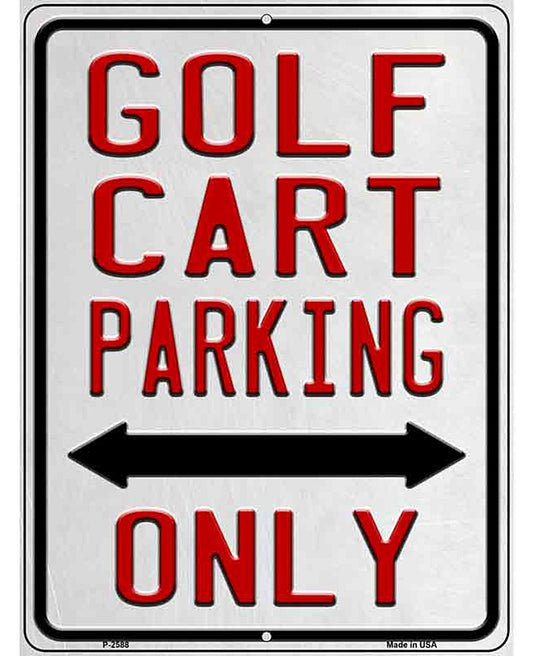 Golf Cart Parking Only Novelty Metal Parking Sign