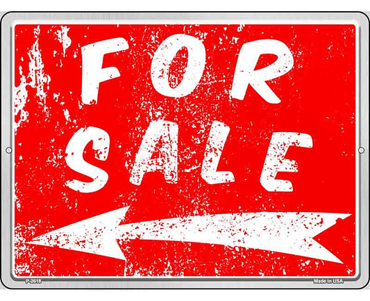 For Sale to the Left Novelty Metal Parking Sign