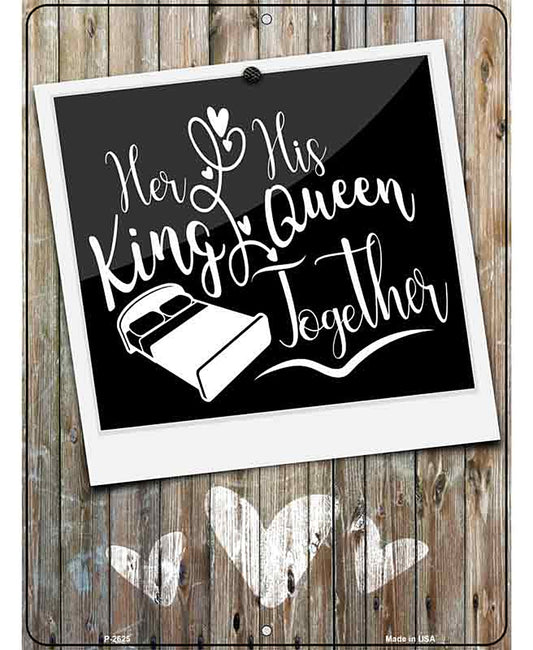 King Queen Together Novelty Metal Parking Sign