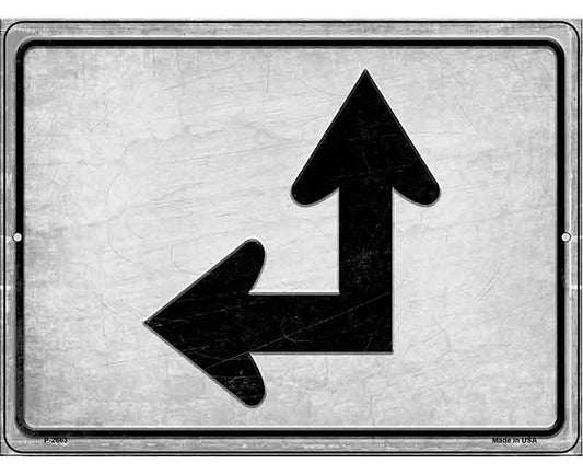 Left and Up Arrow Novelty Metal Parking Sign