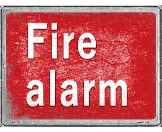 Fire Alarm Novelty Metal Parking Sign