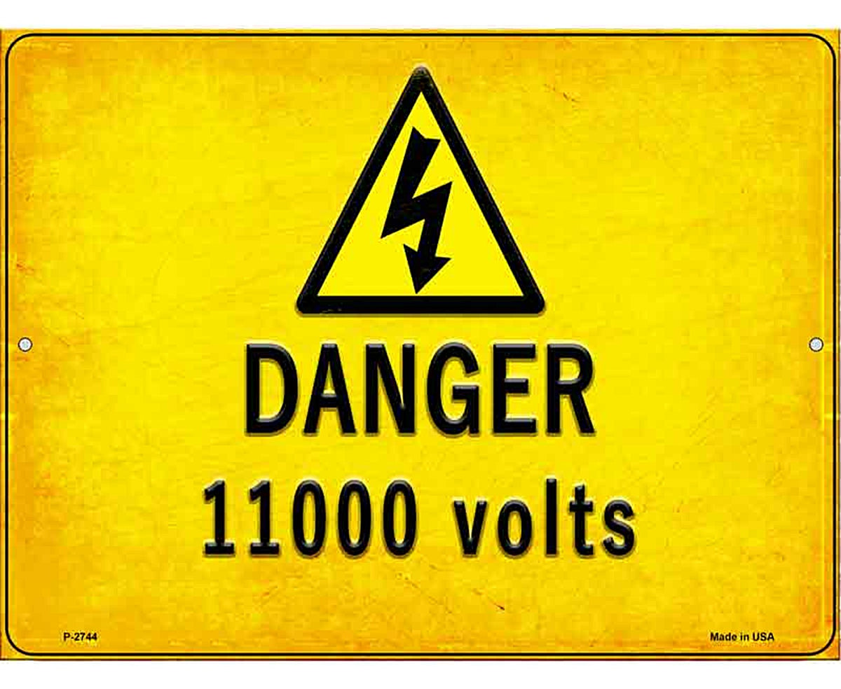 Danger 11000 Volts Novelty Metal Parking Sign