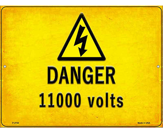 Danger 11000 Volts Novelty Metal Parking Sign
