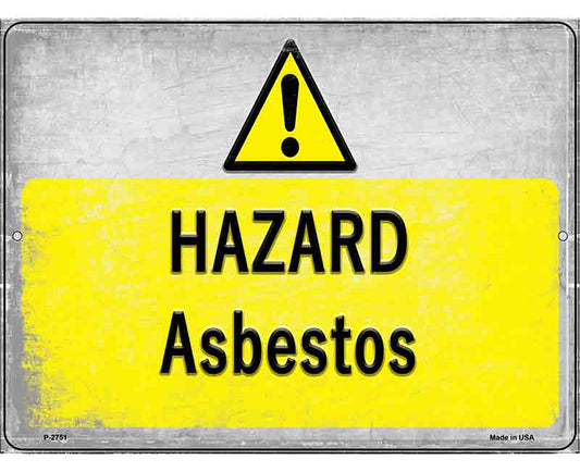 Hazard Asbestos Novelty Metal Parking Sign