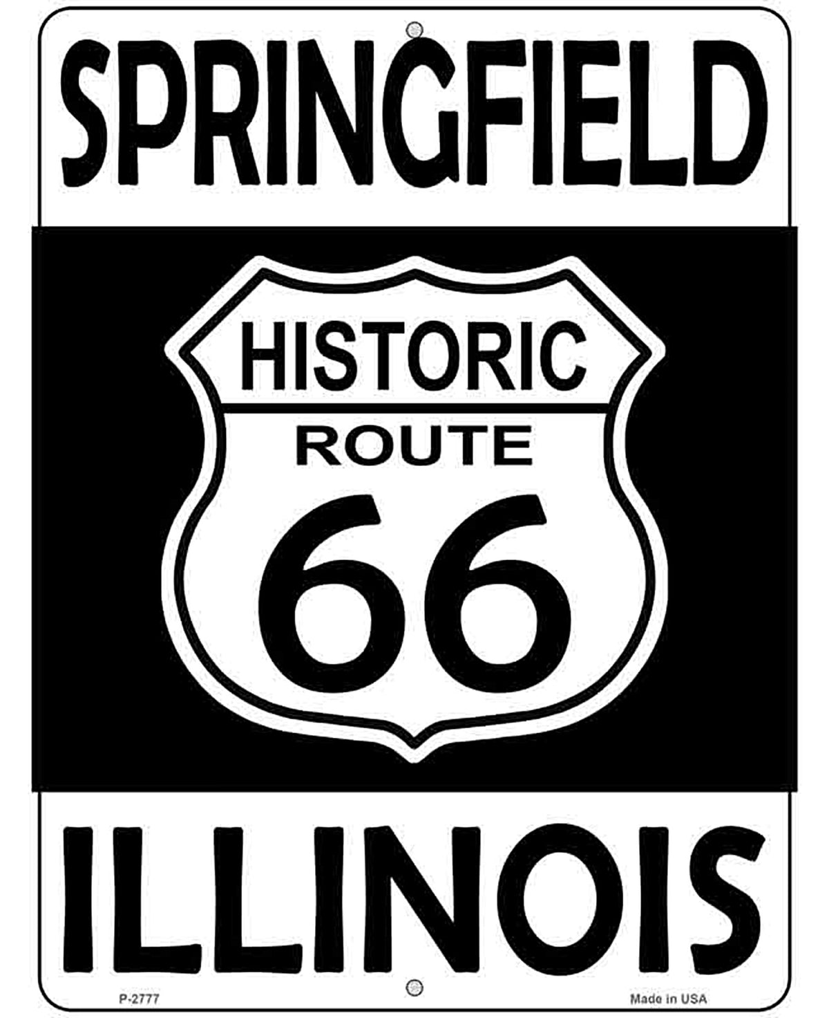 Springfield Illinois Historic Route 66 Novelty Metal Parking Sign