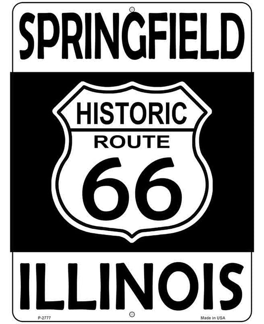 Springfield Illinois Historic Route 66 Novelty Metal Parking Sign