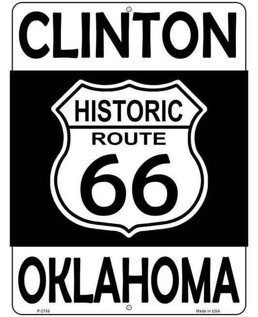Clinton Oklahoma Historic Route 66 Novelty Metal Parking Sign