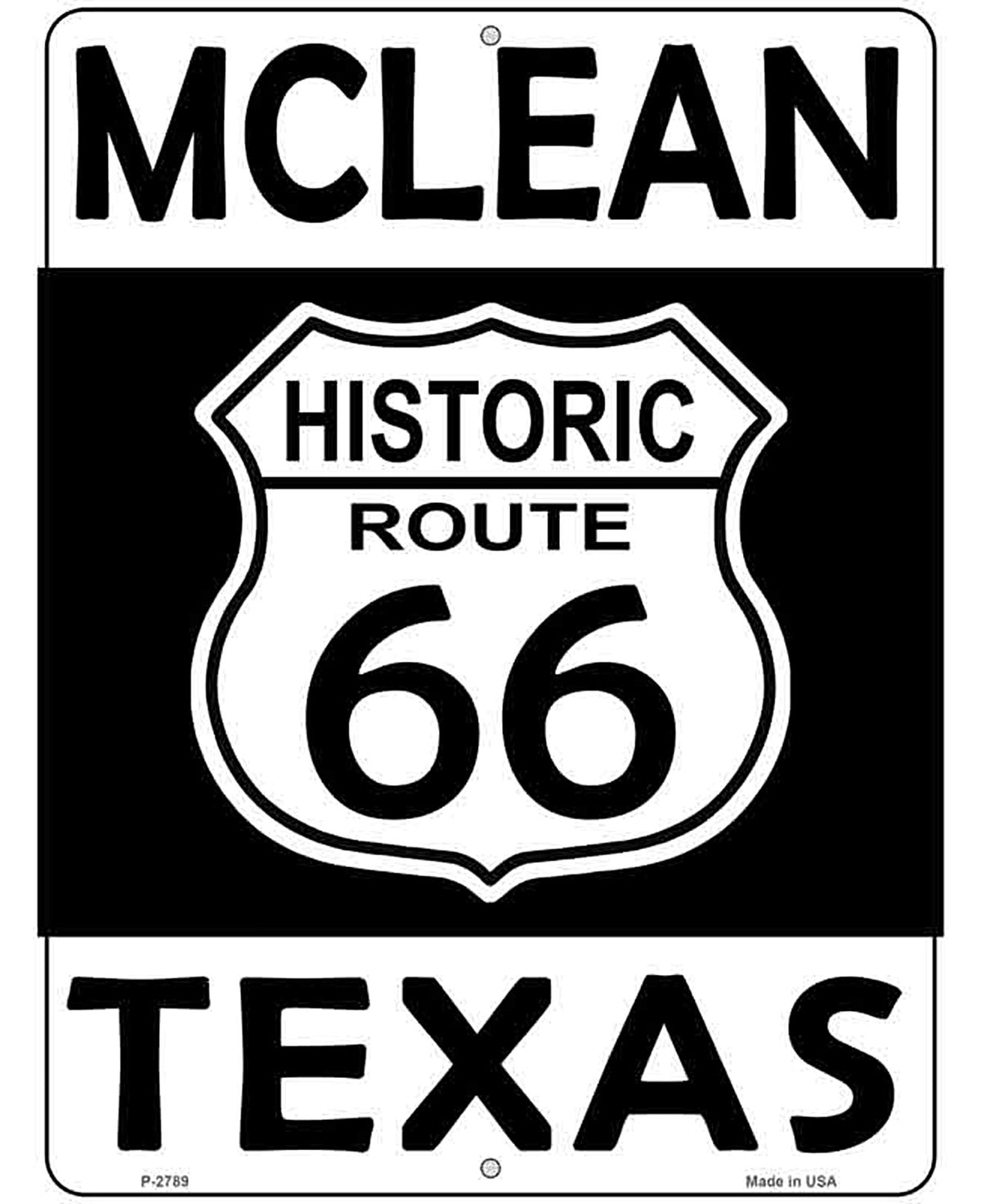 McLean Texas Historic Route 66 Novelty Metal Parking Sign