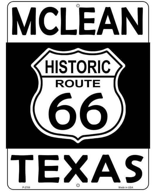 McLean Texas Historic Route 66 Novelty Metal Parking Sign