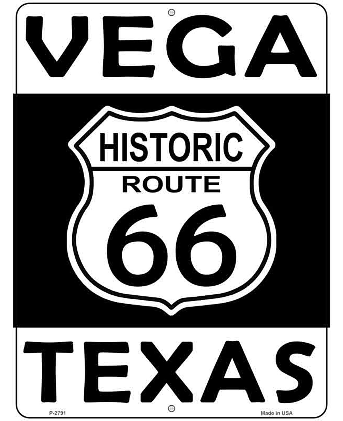 Vega Texas Historic Route 66 Novelty Metal Parking Sign