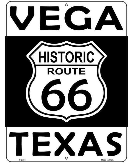 Vega Texas Historic Route 66 Novelty Metal Parking Sign