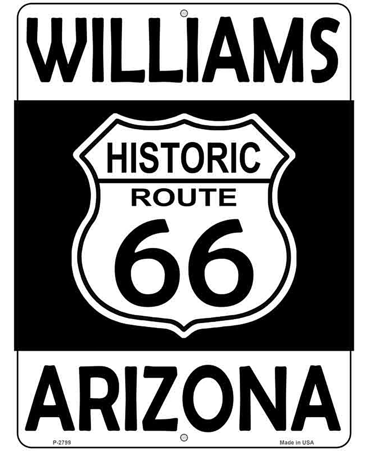 Williams Arizona Historic Route 66 Novelty Metal Parking Sign