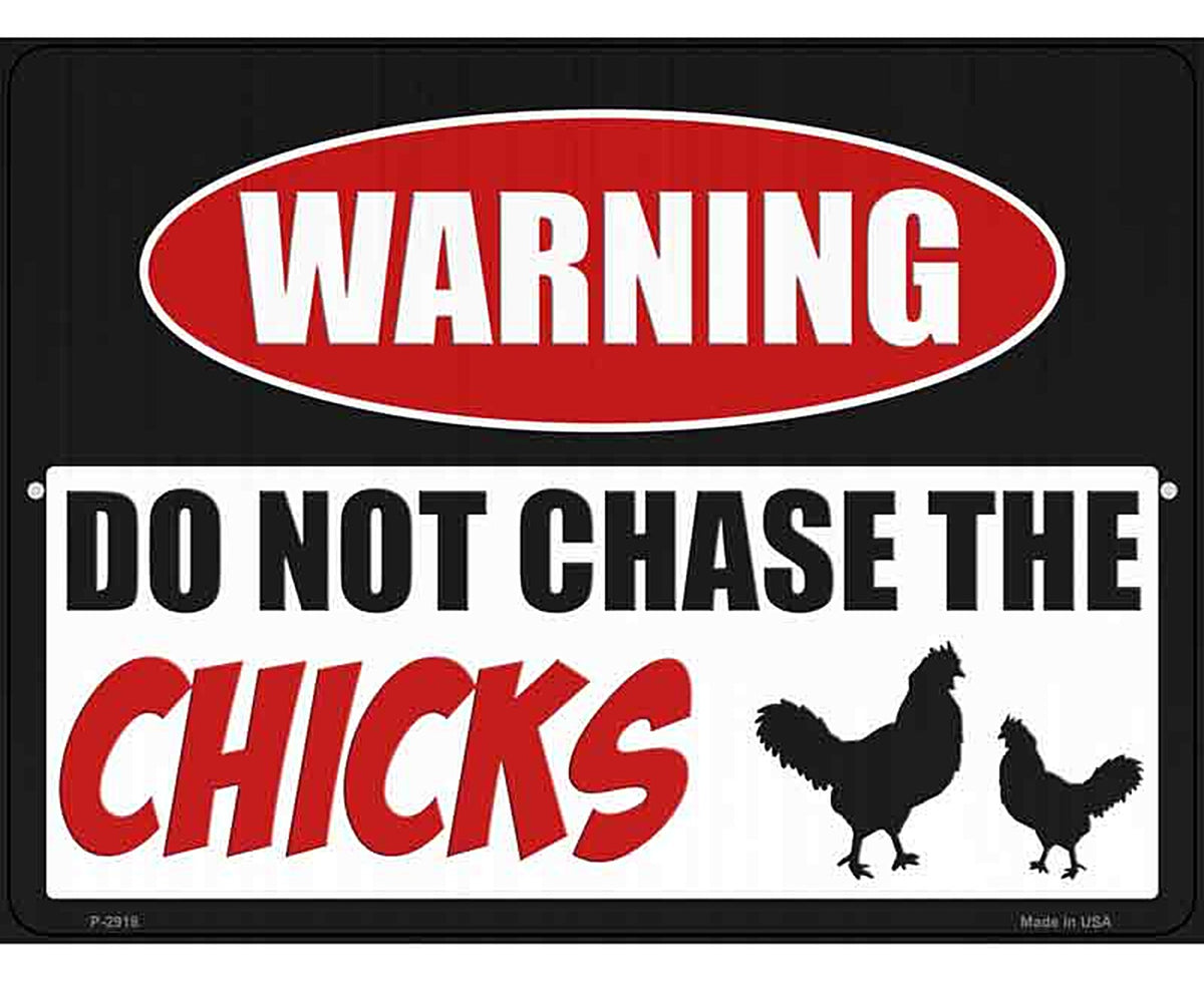 Do Not Chase The Chicks Novelty Metal Parking Sign