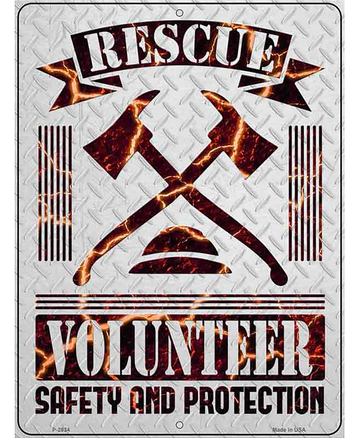 Rescue Volunteer Novelty Metal Parking Sign