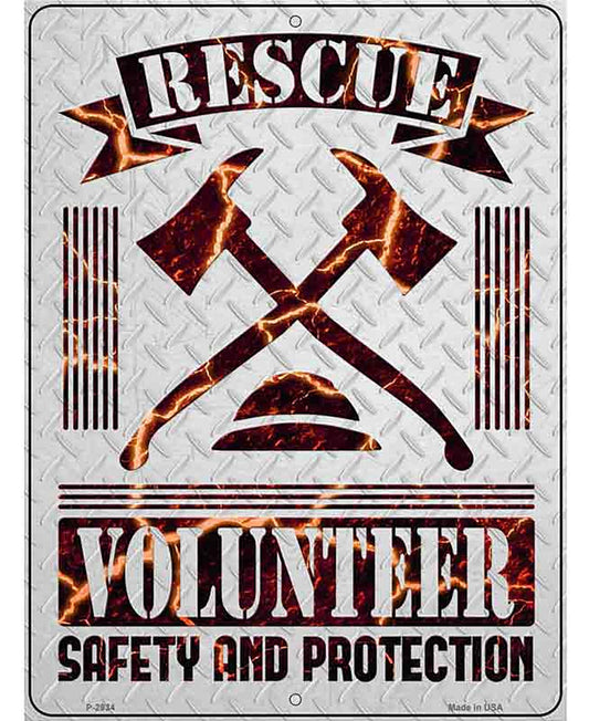 Rescue Volunteer Novelty Metal Parking Sign