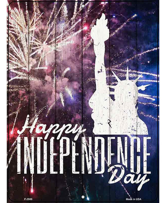 Happy Independence Day Novelty Metal Parking Sign