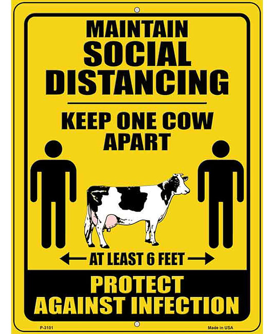 Keep One Cow Apart Novelty Parking Sign