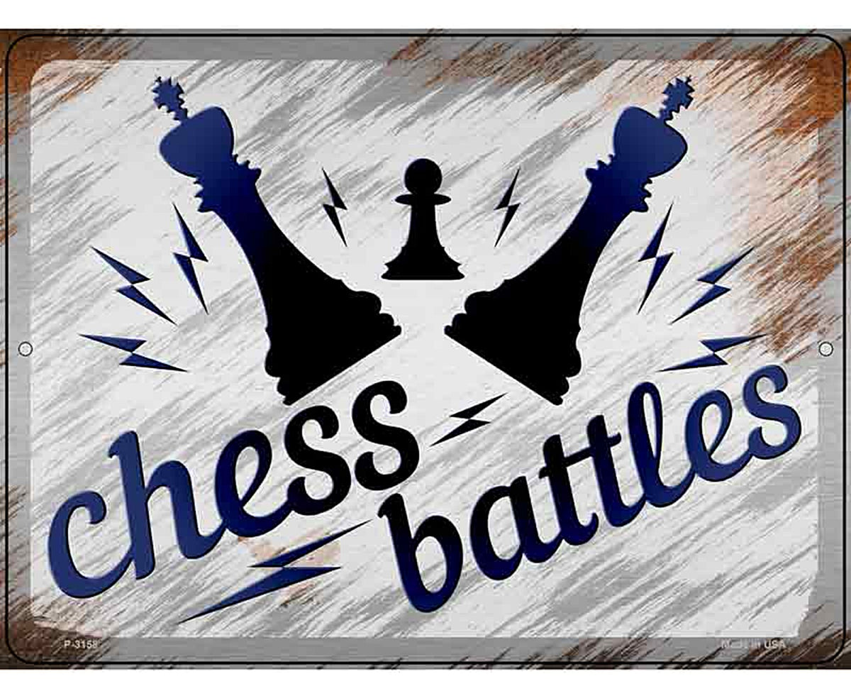 Chess Battles Novelty Metal Parking Sign