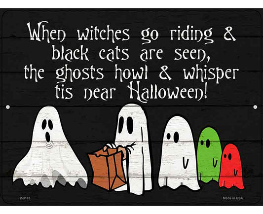 Ghosts Trick or Treat Costumes Novelty Metal Parking Sign