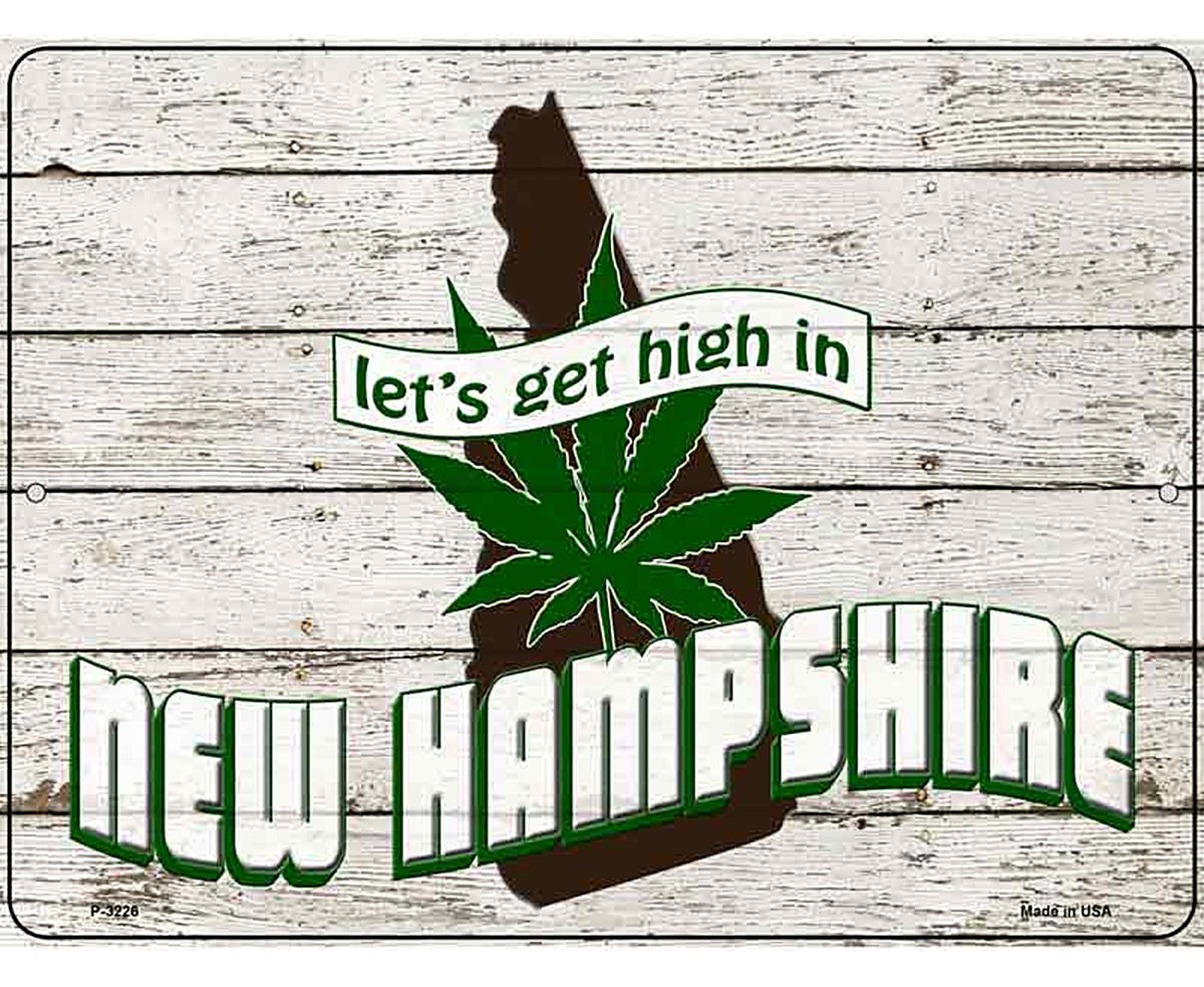 Get High In New Hampshire Novelty Metal Parking Sign