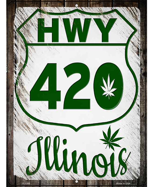 HWY 420 Illinois Novelty Metal Parking Sign
