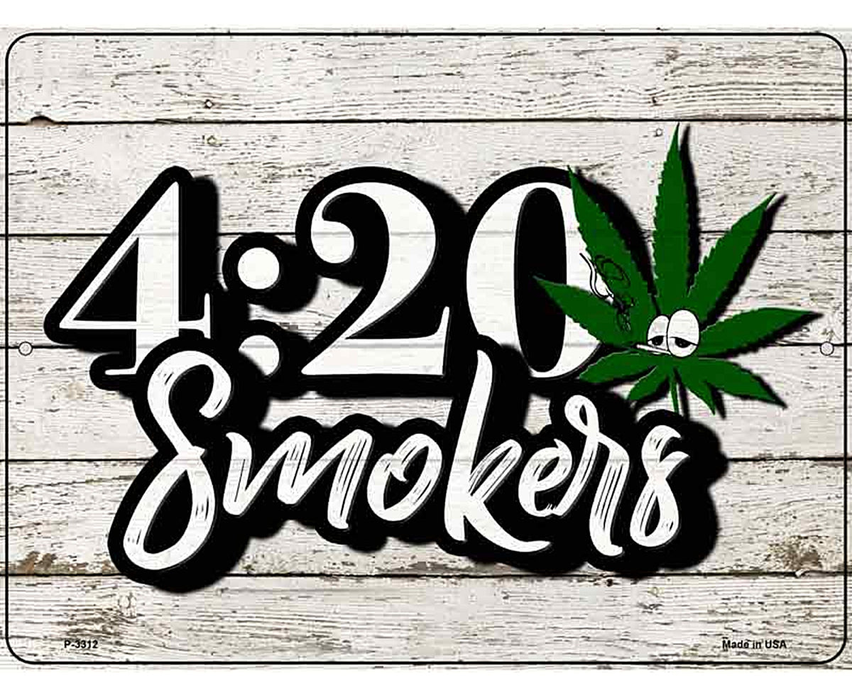 420 Smokers Novelty Metal Parking Sign