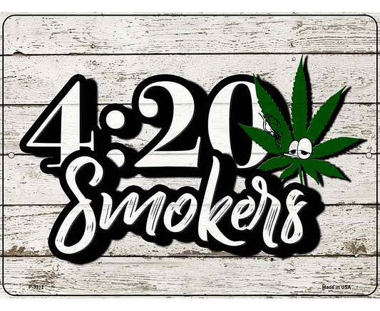 420 Smokers Novelty Metal Parking Sign