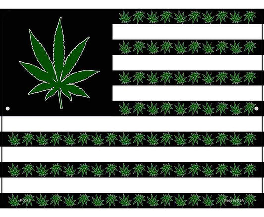 American Flag Weed Novelty Metal Parking Sign