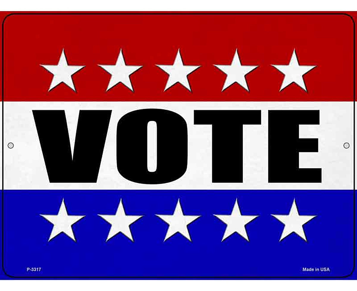 Vote Novelty Metal Parking Sign