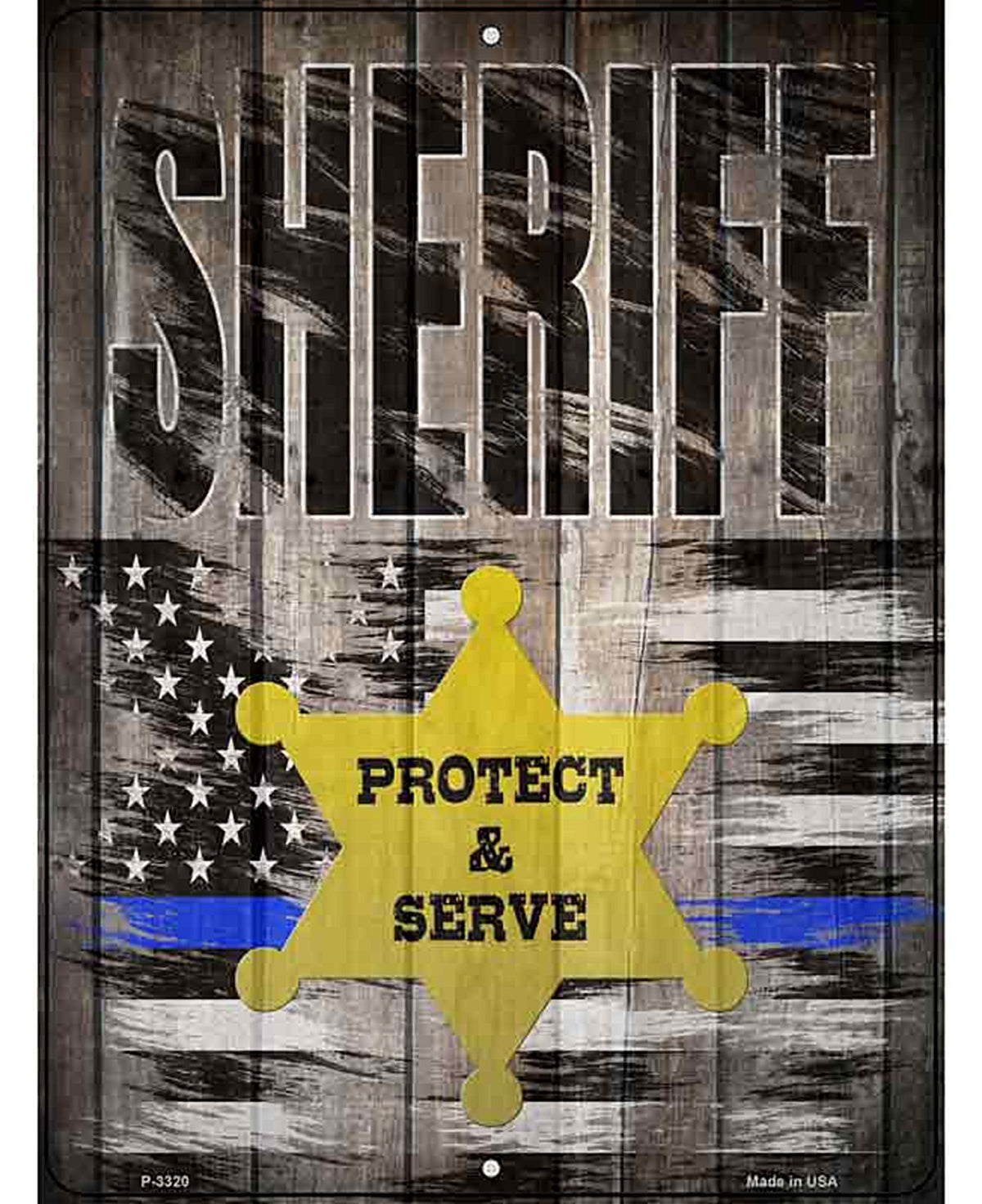 Sheriff Protect and Serve Novelty Metal Parking Sign