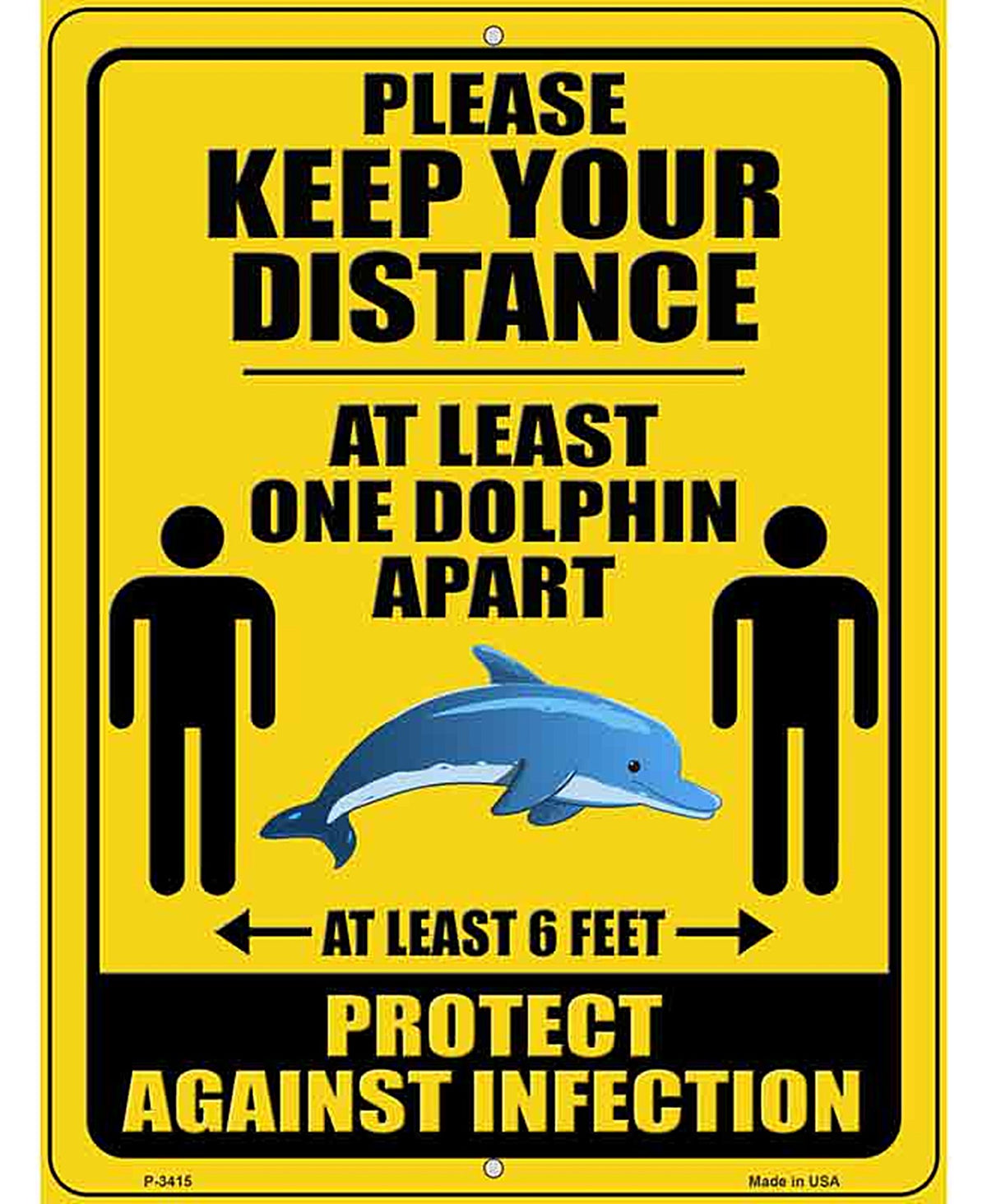 One Dolphin Apart Novelty Metal Parking Sign