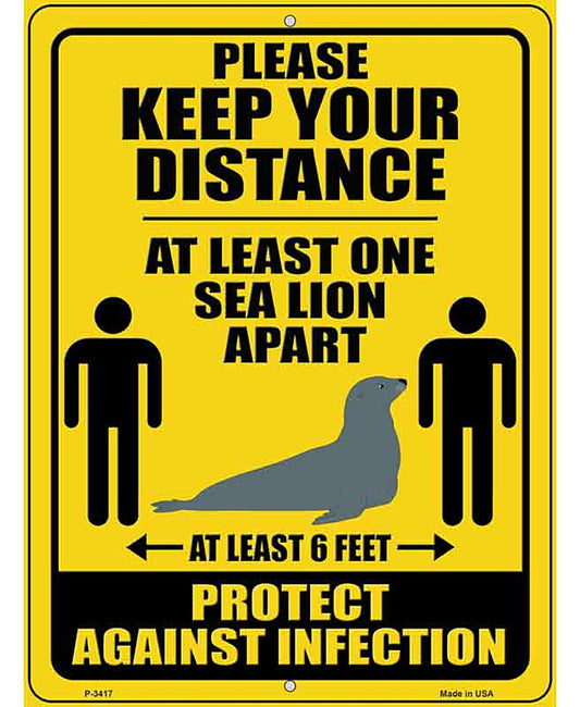 One Seal Apart Novelty Metal Parking Sign