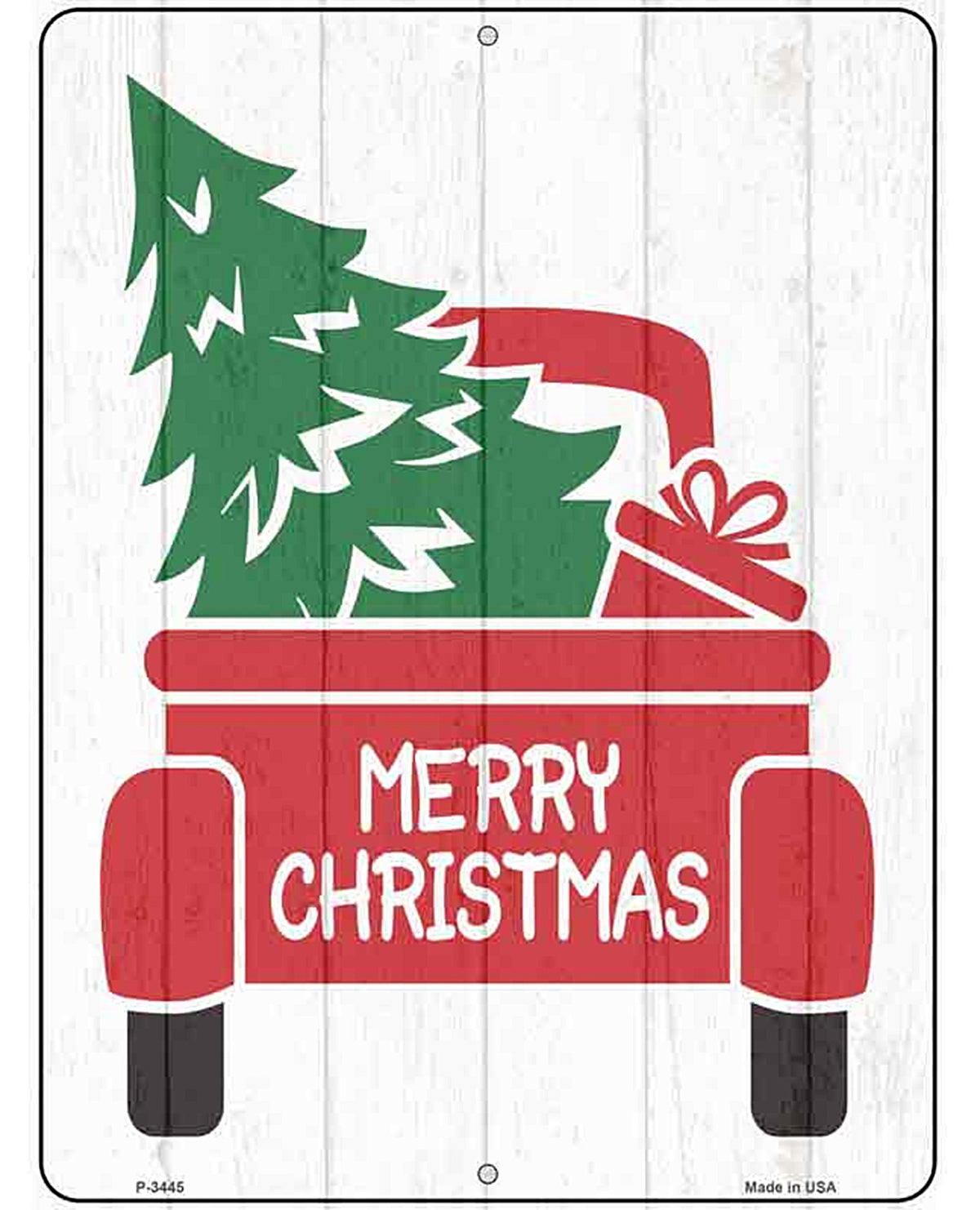 Merry Christmas Back Of Truck Novelty Metal Parking Sign