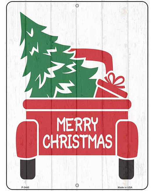 Merry Christmas Back Of Truck Novelty Metal Parking Sign